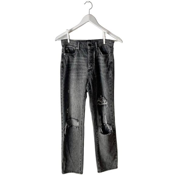 BDG Gray Slim Straight Ripped Busted Jeans Size 26 - Picture 1 of 6